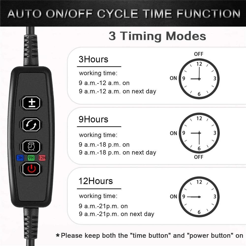 Phytolamp LED o pełnym spektrum z zegarem USB lampa stołowa do uprawy roślin warzywa kwiaty sadzonki 10W 20W 30W 40W