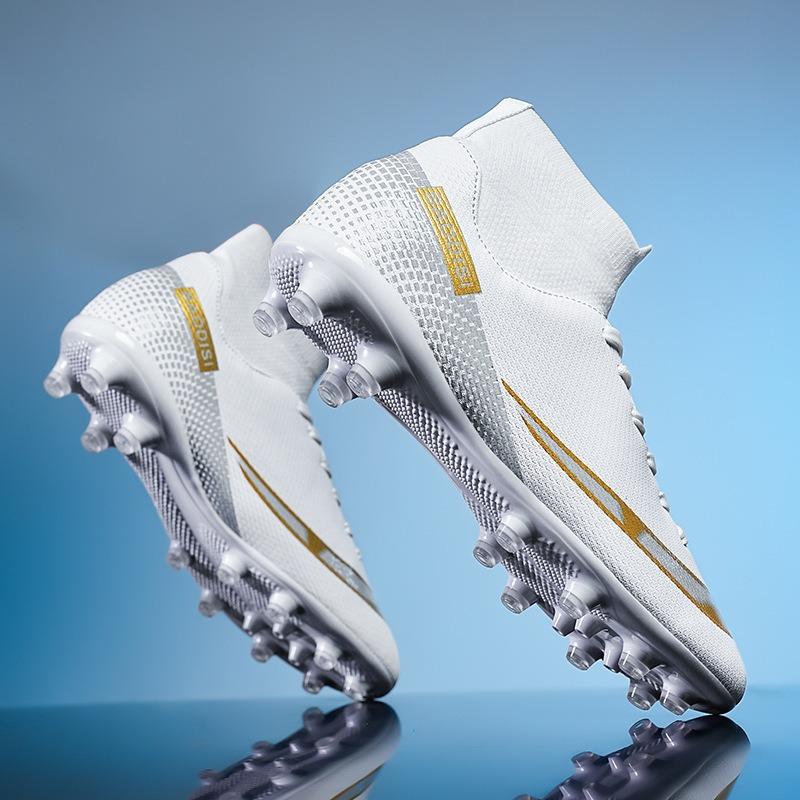 New High-top Football Shoes, Adult Men, Women and Children Long Nails, Young and Young Broken Nails, Breathable Artificial Grass Training Shoes