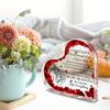 2D Flat Heart-Shaped Acrylic Gift Sign Desk Decor Plaque, Rose Pattern Surround Design, Suitable for Wall Decoration, Porch, Room, Villa, Accents Home