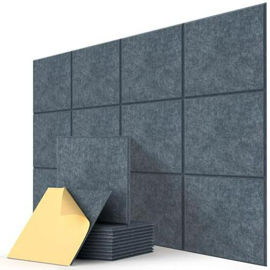 Self-Adhesive Acoustic Wall Panels, 12-Pack - Ideal for Home Studios and Offices
