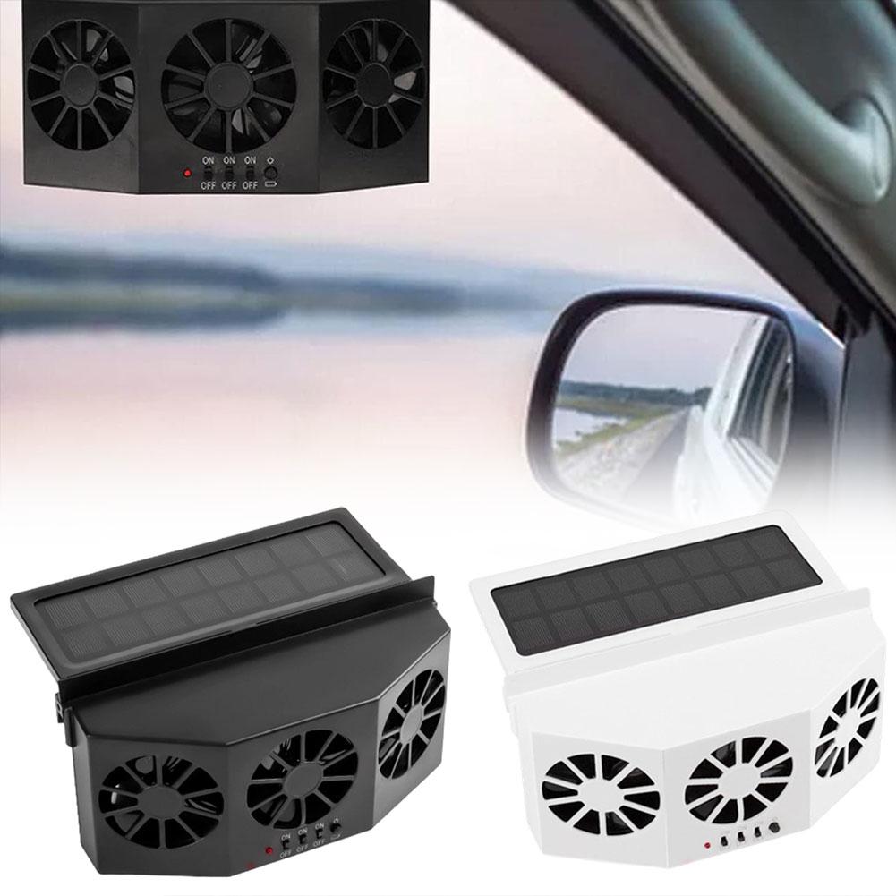 Solar Powered Car Ventilation Fan 3 Cooling Fans,Rechargeable Auto Air Circulation Cooler, Automatic Cooling Car Fan For Vehicle