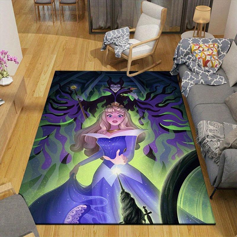 1pc Sleeping Beauty Pattern Area Rug Soft Flannel Floor Mat for Living Room,Office,Bedroom and Carpet,Sofa Coffee Table Floor Mat
