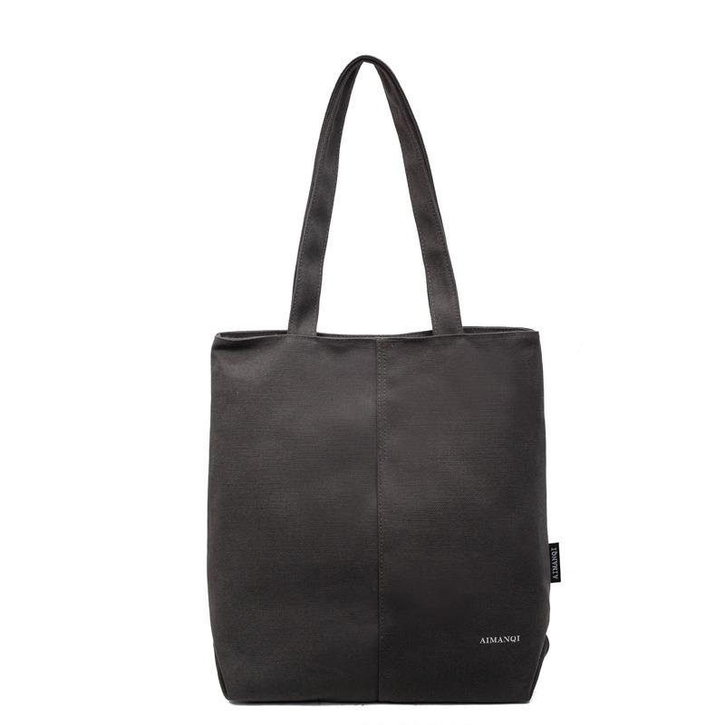 Simple Casual Shopping Bag Canvas Bag New Fashion Retro Texture Tote Shoulder Bag