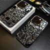 Super Cool Black Graffiti Anti-fall Phone Case for iPhone 16 15 14 13 12 11 Pro Max X XS Max XR 7 8 16 Plus SE2 Matte Hard Cover