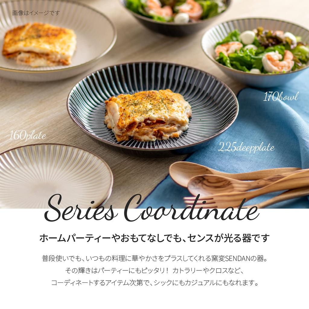 Minoru Pottery Mino Ware Kiln SENDAN 225 Deep Plate Gray