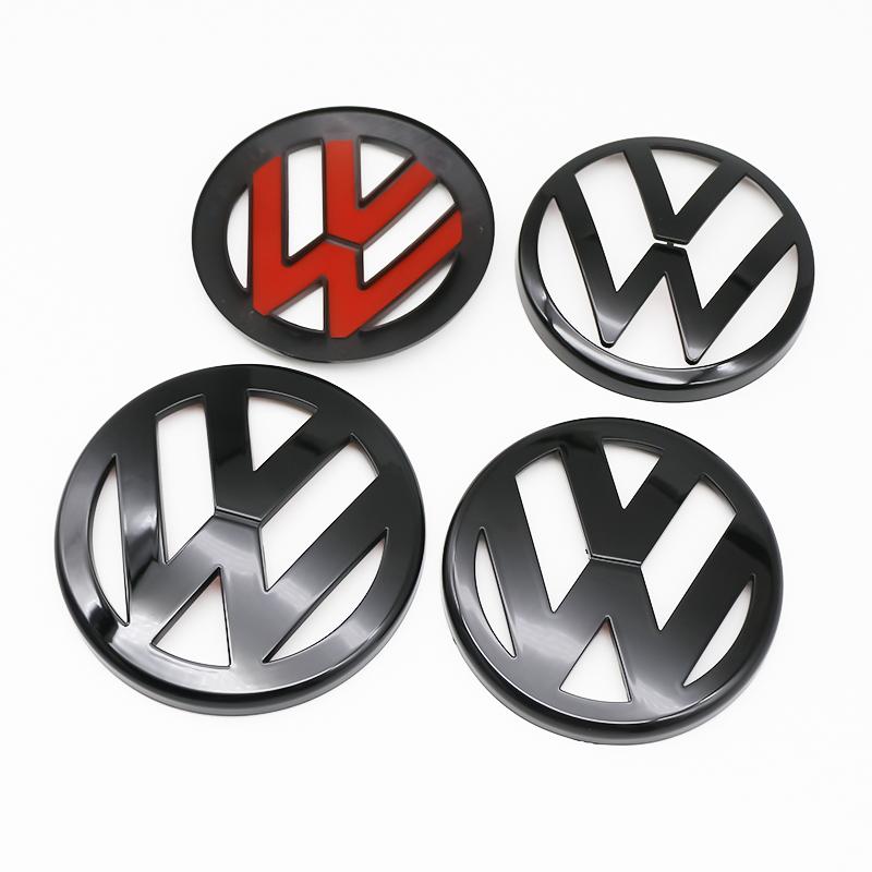 2pcs ABS Car Front Grill Emblem Rear Trunk Badge YU23 Logo For Volkswagen VW Golf 4 5 6 7 7.5 8 Scirocco Premium Pro Plus Extra