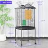 Large Iron Wire Bird Cage with Wood Stand for Conures Lovebird House Parrots Playground Cockatiel Parakeets Activity Center