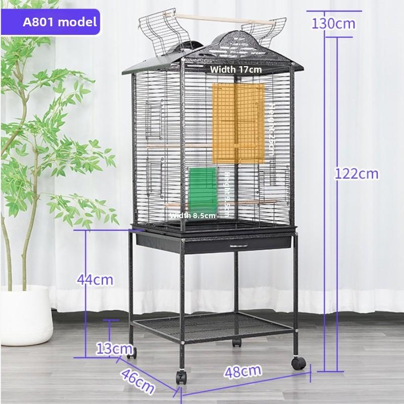 Large Iron Wire Bird Cage with Wood Stand for Conures Lovebird House Parrots Playground Cockatiel Parakeets Activity Center