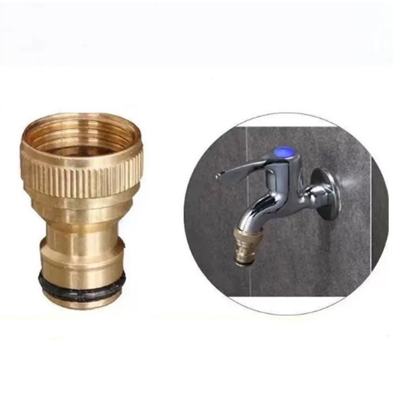 1pc All-copper Four-quarter Nipple Connector Washing Machine Faucet 46 Tap Car Wash Water Gun Connector Quick Connector