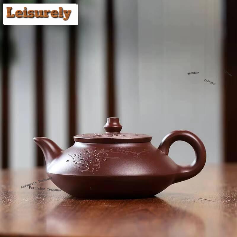 111ML Elegant Yixing Purple Clay Teapot Handmade Pot Raw Ore Mud Kettle Chinese Zisha Teaset For Tea Decoration Supplies Craft