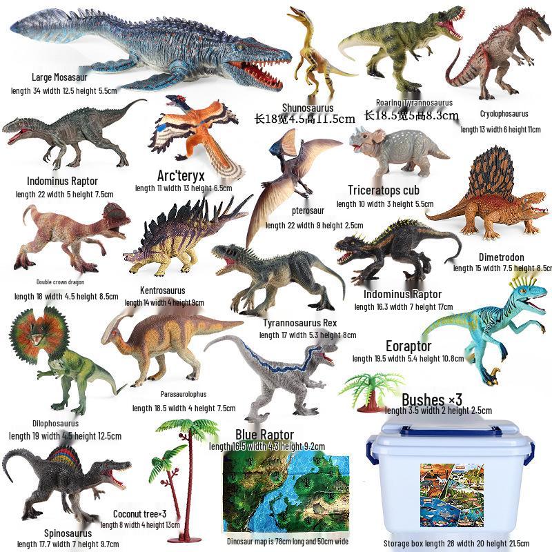 Children's Dinosaur Toy Set: King Kong, Tyrannosaurus Rex, Aurochs, Pachycephalosaurus, Spinosaurus, Therizinosaurus Model.