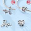 Pink Sister Love Heart Beads Fit Original Charms Copper Bracelets Beads Charms Jewelry Making Fine Jewelry Gift