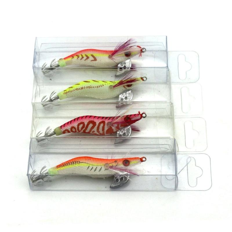 4Pcs Saltwater Hook Glowing Soft Prawns Fishing Lures Shrimp Fishing Tackle for Freshwaters Saltwater Fishing Baits