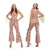 Costume di Halloween Anni '70 Retro Disco Hippie Pantaloni a Zampa d'Elefante, Outfit Cantante Hip Hop