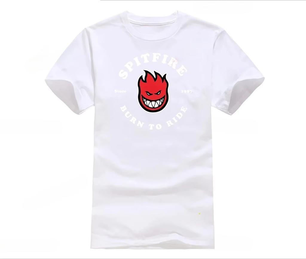 Summer Clothes Spitfireer Skateboard Logo Fashion Street Trend Casual Harajuku Unisex Short Sleeved Men Oversized T-shirt Tops