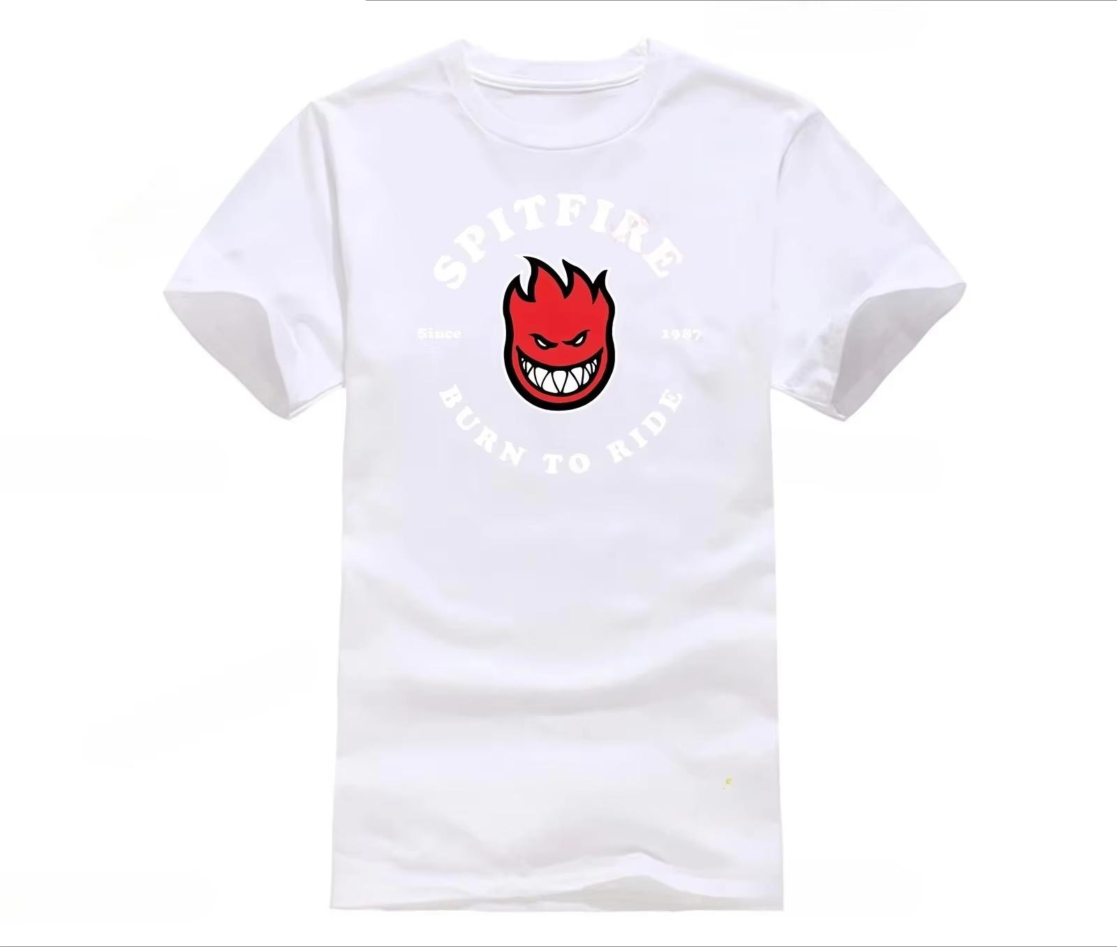 

Summer Clothes Spitfireer Skateboard Logo Fashion Street Trend Casual Harajuku Unisex Short Sleeved Men Oversized T-shirt Tops 4XL