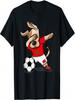 Dabbing Dog Morocco Soccer Fans Jersey Moroccan Football Art Men Women Girls Kids T-Shirt