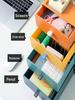 Desktop Drawer Storage Box Stackable Desk Storage Box with Handle Large Capacity Desktop Sundries Organizer Home Storage