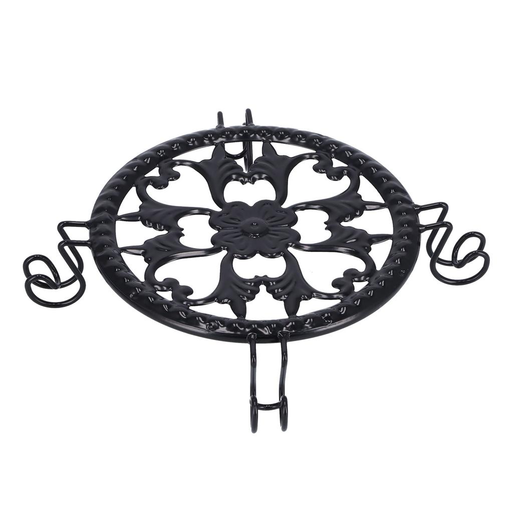 Flower Pot Stand Black Elegant Light Weight Stable Wrought Iron Plant Riser for Living Room Balcony Office