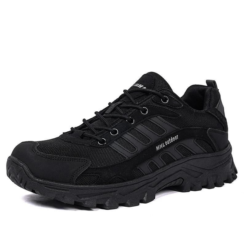 Hiking Shoes Men Anti-slip Low-top Outdoor Sports Shoes Men Lace-up Comfortable Lightweight Breathable Casual Sneakers Shoes 39 чёрный