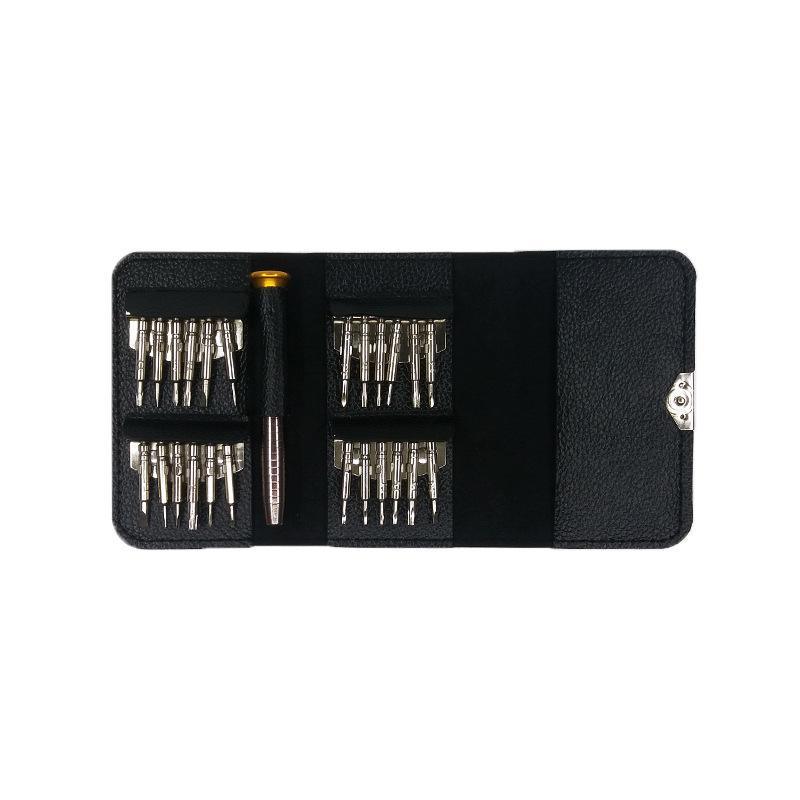

25-in-1 Portable Screwdriver Set with Leather Case for Mobile, Glasses, and Watch Repair