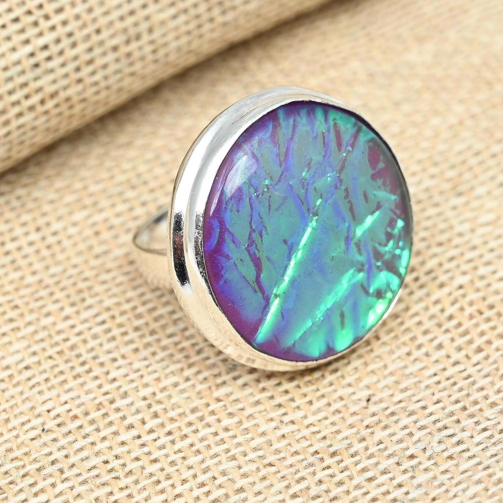 Purple Australian Triplet Opal Gemstone Solid 925 Sterling Silver Handmade Ring All Size