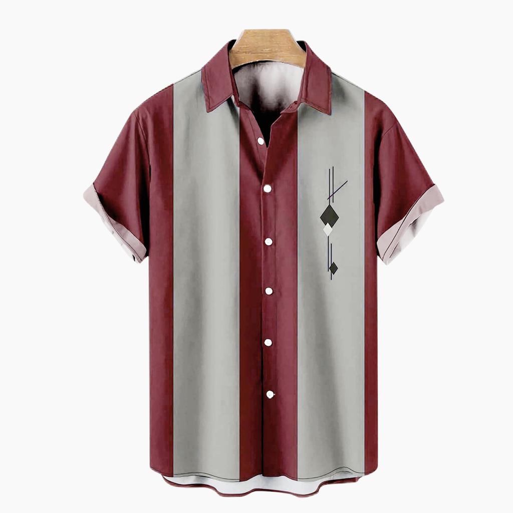 Sommer Herren Cooles dünnes atmungsaktives Reverskragen hängendes gefärbtes Farbverlaufs-Baumwollhemd