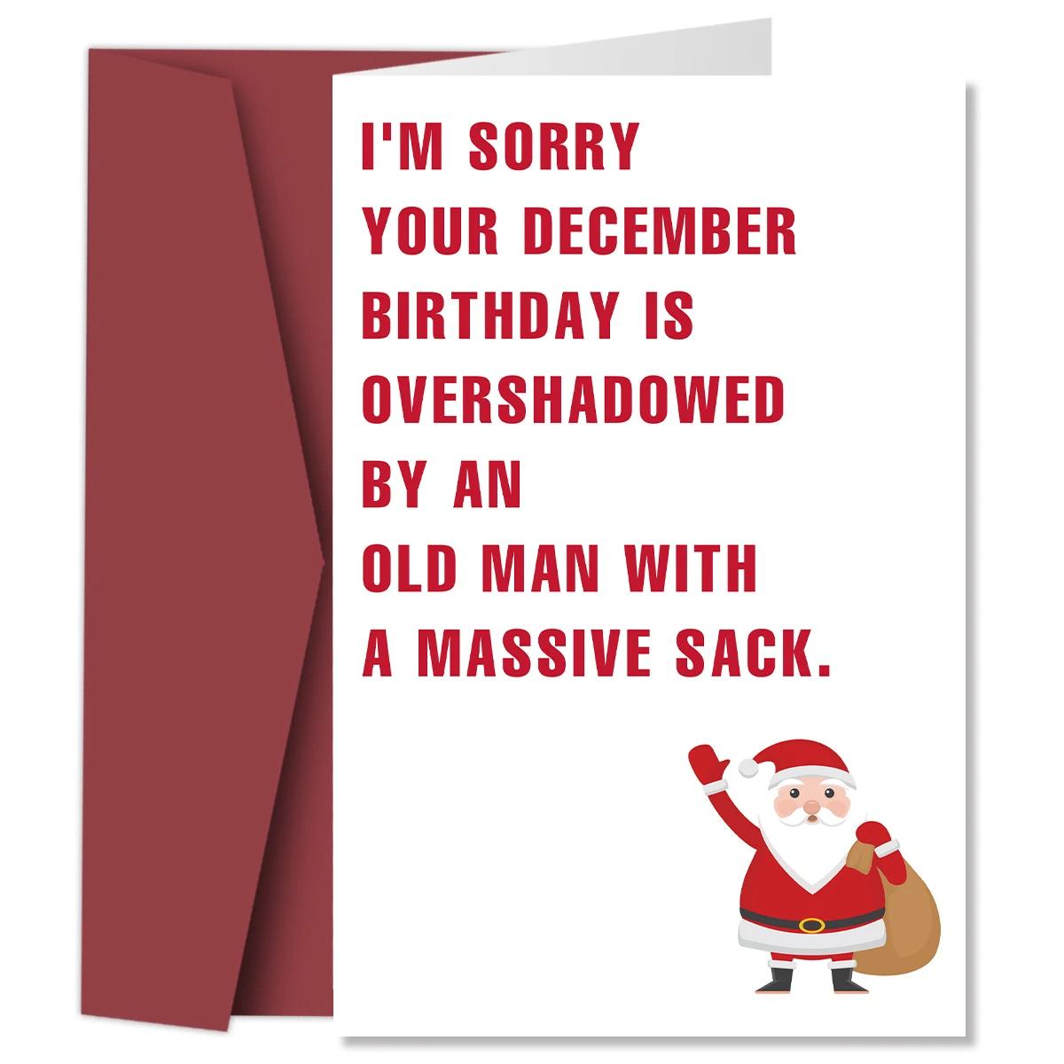 

Funny December Birthday Card for Women Men,Happy Xmas Holiday Birthday Card for Friends,Hilarious Christmas Birthday Gift Cards 20.8x13.7cm