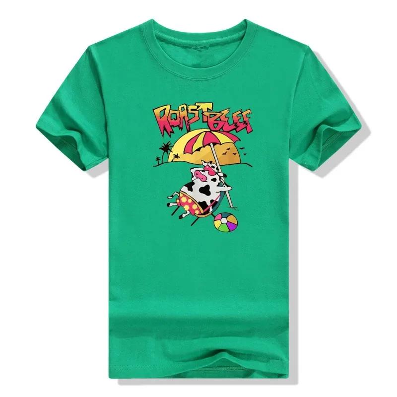 Funny BBQ Cartoon Cute Tee Streetwear Vacation Tops Party Clothes Stranger Dustin Love Roast Beef Beach Cow TV Parody TShirt