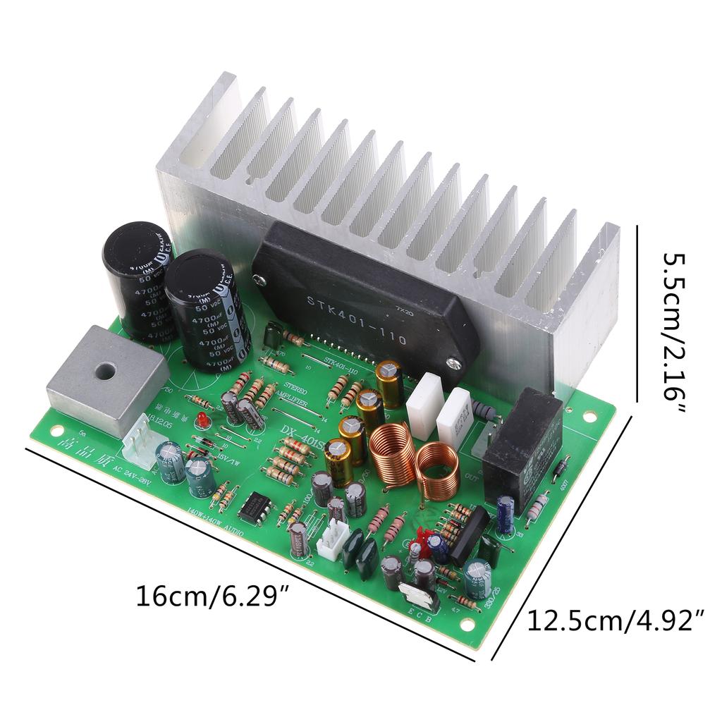 2.0 Channel AC Dual 24V-28V STK401 Thick Film Series Power Amplifier Board 140W+140W Stereo