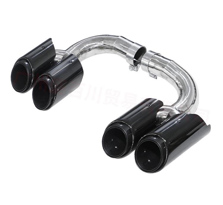 18-24 Model Porsche Quad Round Black Titanium Tailpipe Exhaust Tip