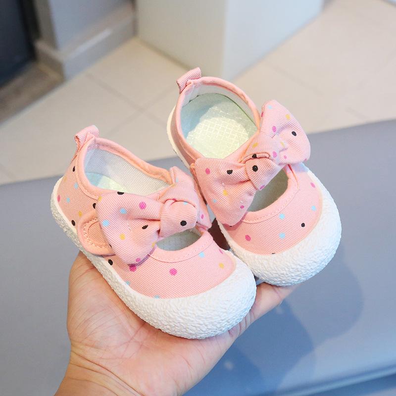 Spring Child Shoe New Fashion Versatile Casual Shoes Comfort Soft Sole Anti Slip Girls Shoes Simple Cute Sweet Canvas Shoe Tenis