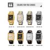 SKMEI Square Wristwatch Men's Stainless Steel Waterproof Analog Business Casual Chronograph Silver Black High-End Gift