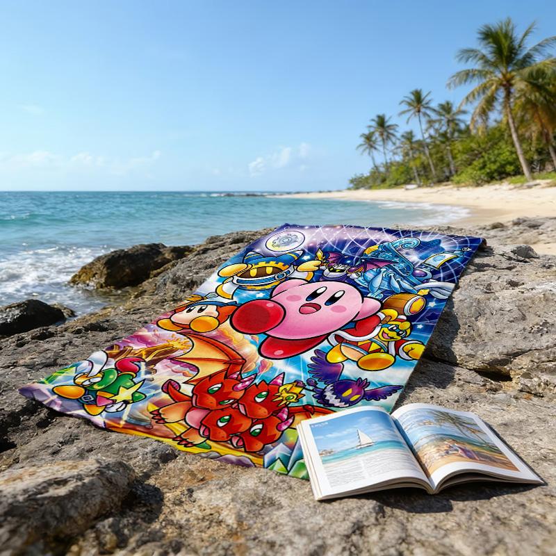 1pc Kirby2 Beach Towel, Beach and Seaside Swimming Pool Equipment, Fashion Pattern, Rectangular, Travel Essentials