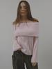 Asula Alpaca Twist Off Shoulder Knit (Pink)