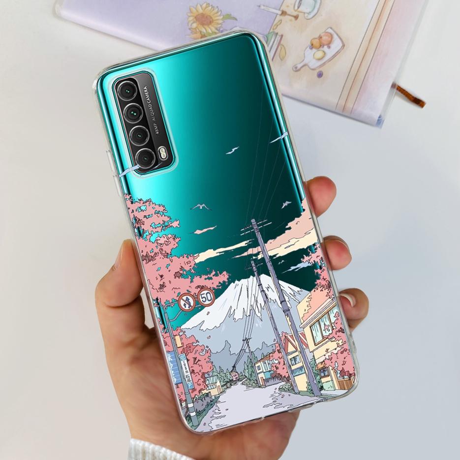 For Huawei P Smart 2021 Case PPA-LX1 PPA-LX2 New Fashion Painted Cover Soft TPU Phone Case For Huawei Y7a Psmart 2021 Coque Capa
