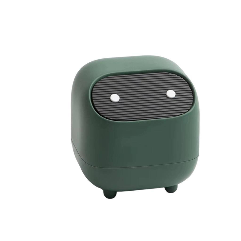 Desktop Trash Can,Double-Layer Color Contrast Press Type Small Waste with Lid
