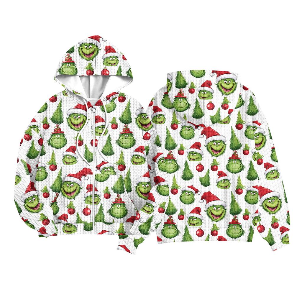 Children Girls And Boys Fashion Jacket Casual Printed Long-sleeved Hooded Cardigan Sweatshirts