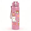 1PC Cute Cat Heart Repeat Pattern 750ml Color Plastic Sports Water Bottle Leakproof Flip Straw Lid Suitable for Sports Office Home Use