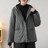 Korean Vintage Winter Coat for Women Hooded Long Sleeves Single Breasted Solid Color Outerwear Casual Johnature