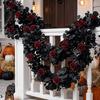 Seasonal Party Display Piece, 175 Cm Black Leaf Accent for Porch Rails, Stair Lines and Rental Entry Display Styling