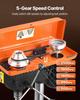 203.2mm Benchtop Drill Press, 500W Induction Motor, Tabletop Drilling Machine with 500 / 890 / 1400 / 1900 / 2500 RPM Adjustable Speed, 0-45° Tilting