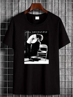 Black Concert Tshirt Featuring A Vintage John Mellencamp 1994 Tour Graphic Unisex Pure Cotton Streetwear Shirt