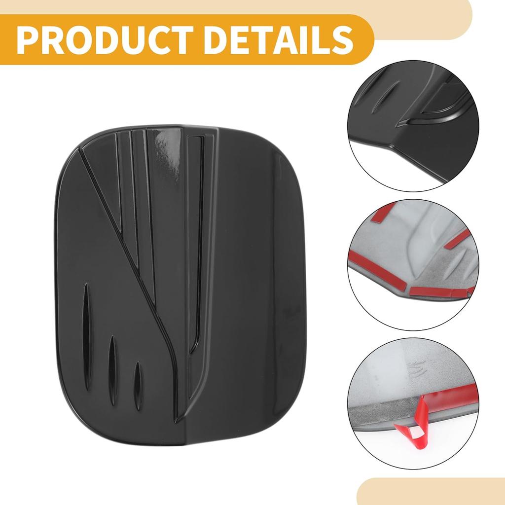 Fuel Tank Door Cap for Honda Civic 2022-2025 Fuel Filler Flap Cover Adhesive Type Glossy Black ABS Fuel Filler Door Gas Cap