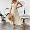 Amazon Casual Vacation Skirt Summer New European and American Cross-border Texture Sleeveless Seaside Dress