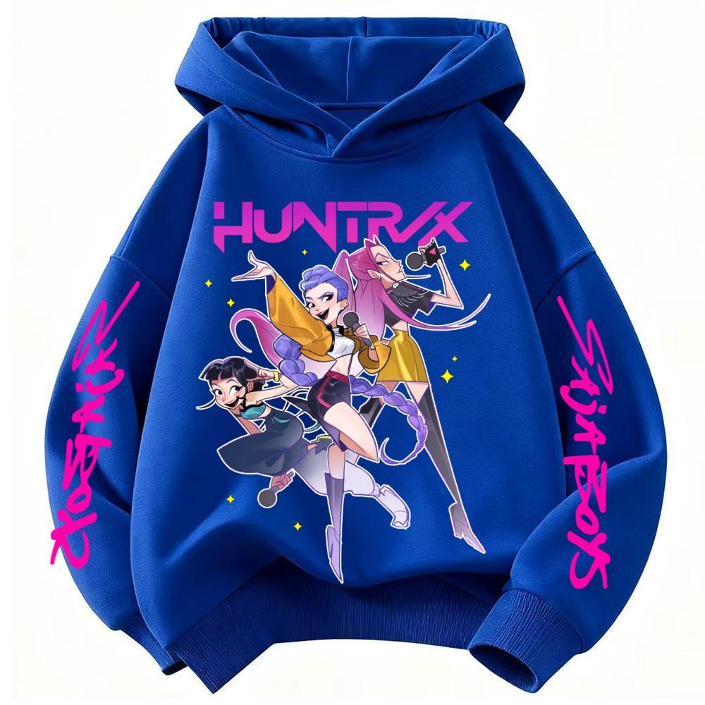 Kids Anime Demon Slayer Print Hoodie Boys Girls Casual Tshirt 100-160cm Childrens Cartoon Clothes