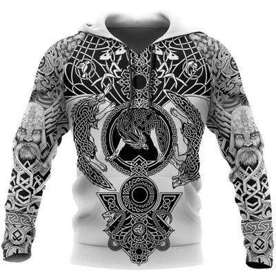 Viking Harajuku  Pullover New Men Hoodie 3d Print Men's Hooded Sweatshirt Oversized Vintage Male Clothing Fall Long Sleeve Tops