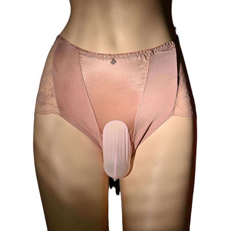 Men'S Underwear Crossdressing Sissy Briefs Breathable Underpants High Waist Gays Lingerie Ultra-Thin Sheer Lace Panties
