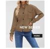 Women's Plus Size Solid Color Knitwear Cardigan with Stand-up Collar - New 2026 Collection