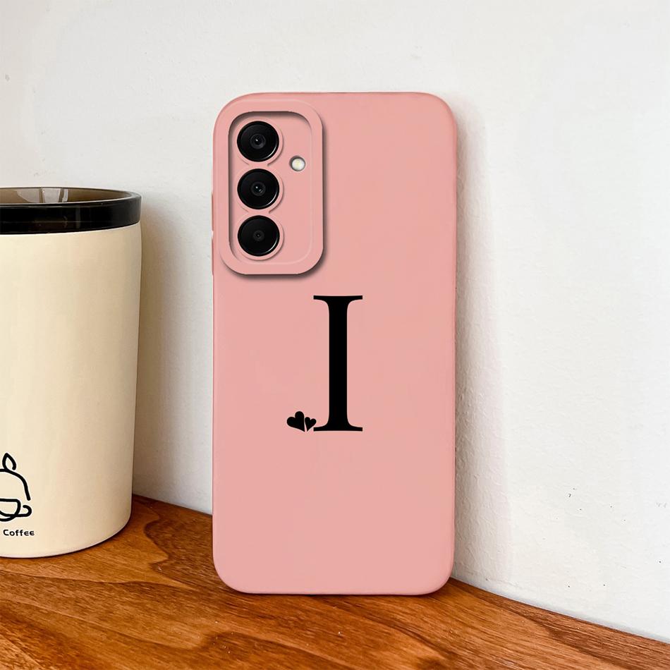 For Samsung Galaxy A17 A07 A37 A57 Phone Case Heart Letters Soft Liquid Silicone Back Cover Camera Protection High Quality Funda